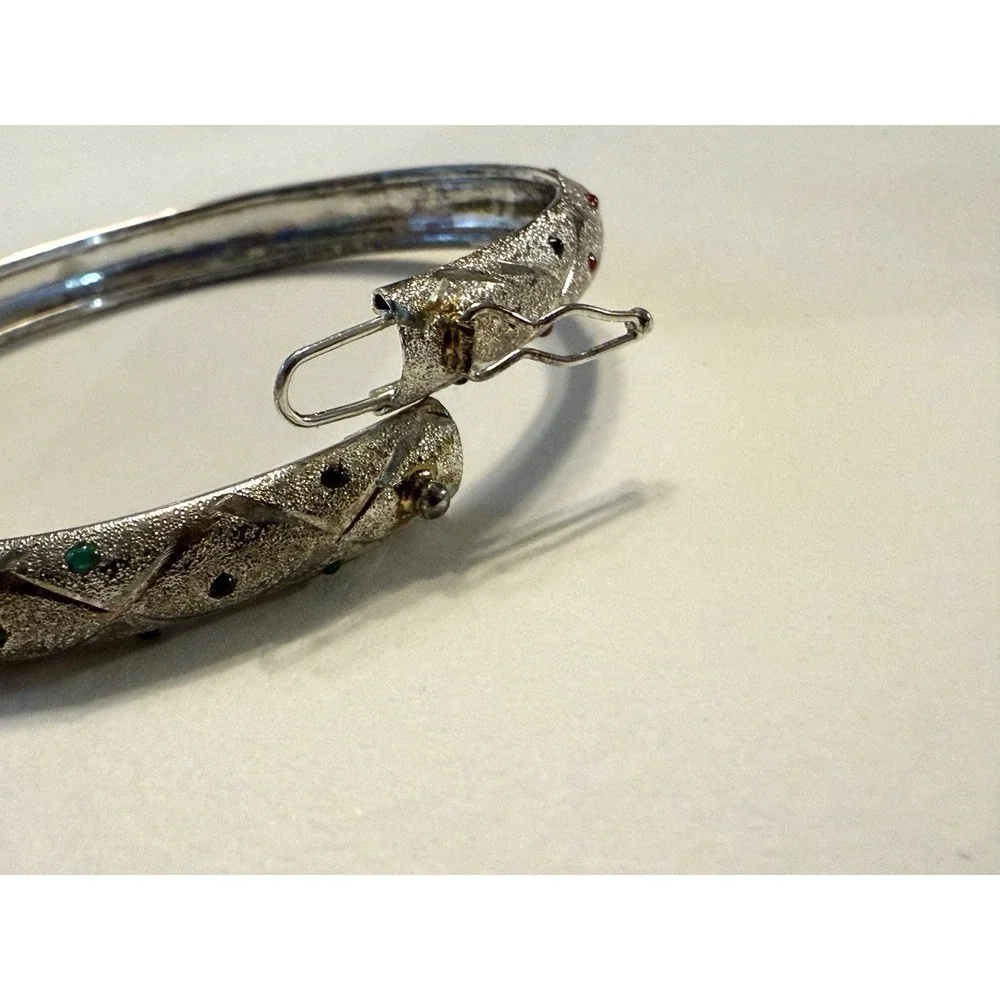 VINTAGE STUNNING STERLING SILVER BANGLE BRACELET ~ 925‎